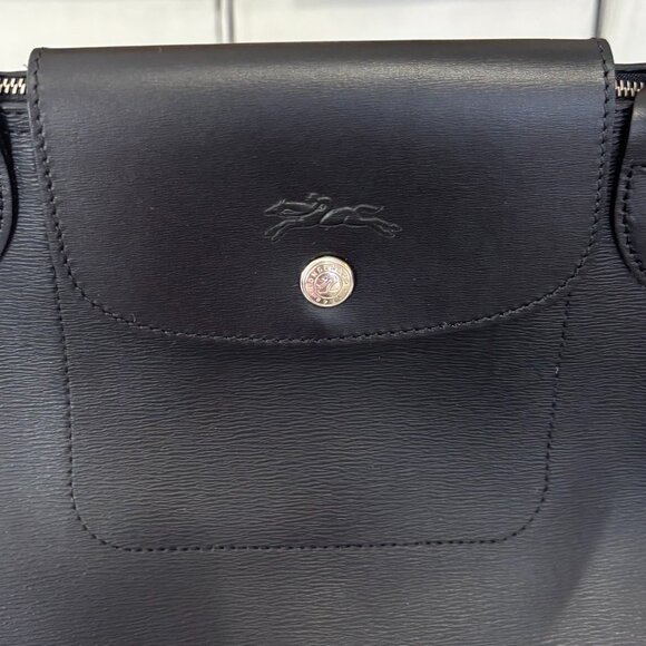 Longchamp Le Pliage City Large Coated Canvas Tote Bag, Black, 100% Authentic - Picture 4 of 15